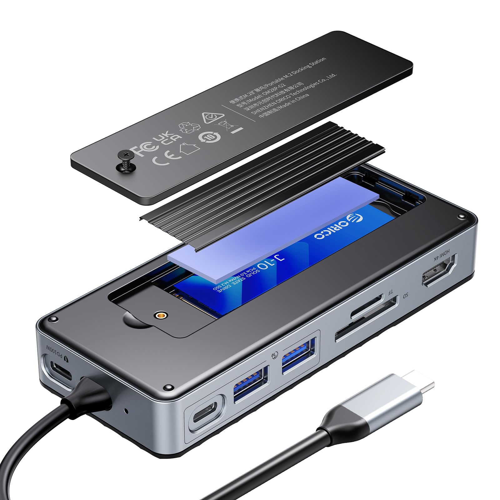Amazon.co.jp: ORICO 8in1 USB-C ドッキングステーション M.2 SSD